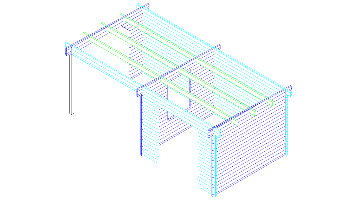 Tuinhuis met overkapping – Interflex 3031Z: Luxe terras overkapping met berging