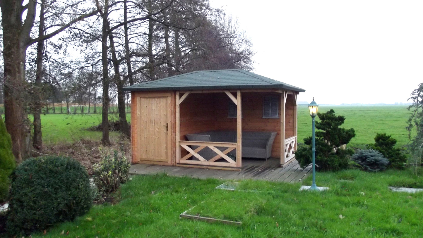 Paviljoen Interflex P4355 – Luxe buitenverblijf met overkapping en berging