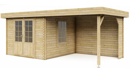 Tuinhuis met overkapping – Interflex 3031Z: Luxe terras overkapping met berging