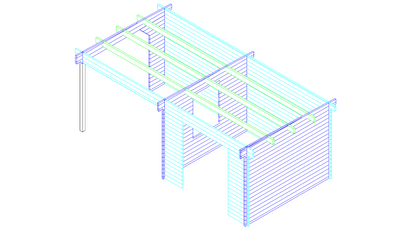 Tuinhuis met overkapping – Interflex 3031Z: Luxe terras overkapping met berging