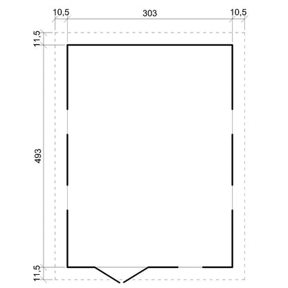 Ruim houten tuinhuis 15 m² met zadeldak – Timbela M337