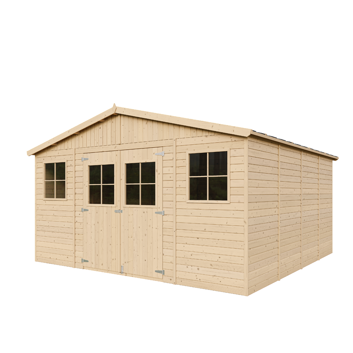 Ruim houten tuinhuis 16 m² met zadeldak – Timbela M330
