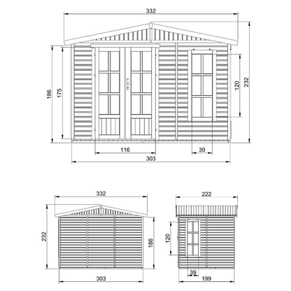 Ruim houten tuinhuis 6 m² – Timbela M334FB