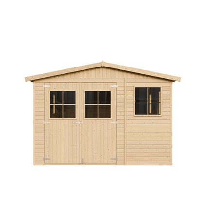 Ruim houten tuinhuis 15 m² met zadeldak – Timbela M337