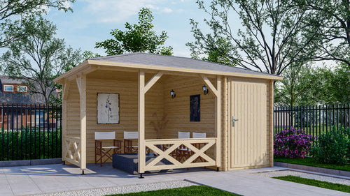 Paviljoen Interflex P4355 – Luxe buitenverblijf met overkapping en berging